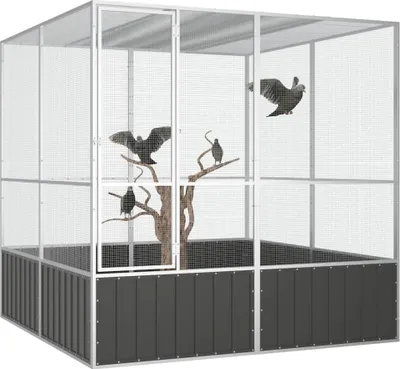 Immagine prodotto di vidaXL Gabbia per uccelli antracite 213,5x217,5x211,5 cm Acciaio zincato
