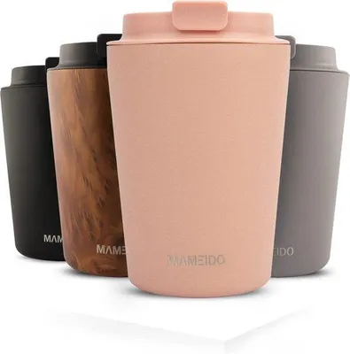 Produktbild von Famanu Thermobecher 350 ml Dusty Pink - doppelwandig isoliert, aus Edelstahl, auslaufsicher