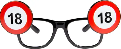 Produktbild von 18. Geburtstag Verkehrsschild Brille