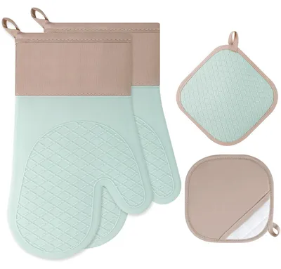 Produktbild von Cozary Ofenhandschuhe Topflappen Set, Hitzebeständige 1 Paar Ofenhandschuhe und
