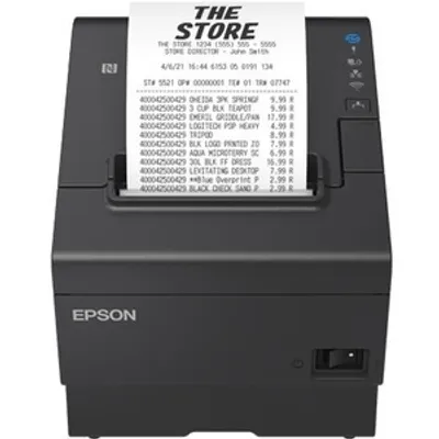 Produktbild von Epson TM-T88VII (112A0): USB, Ethernet, Serial, PS, UK, Black, Thermodruck, POS-Drucker, 180 x 180 DPI, 500 mm/sek, 1,41 x 3,39 mm, Text, Grafik, Barcode, 2D-Strichcode
