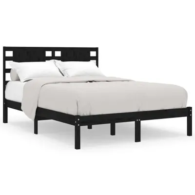 Immagine prodotto di vidaXL Massivholzbett Schwarz Kiefer 140x190 cm
