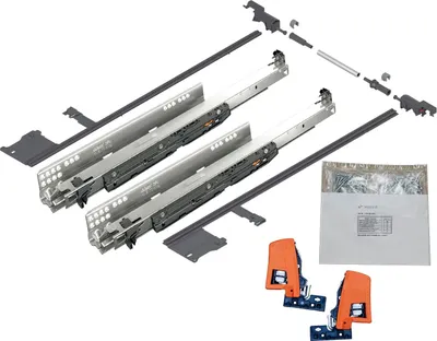 Produktbild von BLUM MOVENTO BLUMOTION S 760H Schubladenschienen, 550mm Vollauszug 40kg, 1 Paar inkl. Kupplung und Seitenstabilisierungs-Set