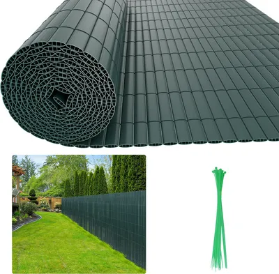 Produktbild von Hengda PVC Sichtschutzmatte Sichtschutzzaun Balkon Windschutz Sichtschutz für Zaun Grün 160x500cm