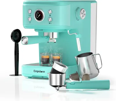Produktbild von Espresso Siebträgermaschine, Kaffeemaschine mit Milchaufschäumer, 20 Bar Espressomaschine, 2 in 1 Expresso Machine Siebträger Kaffeemaschine