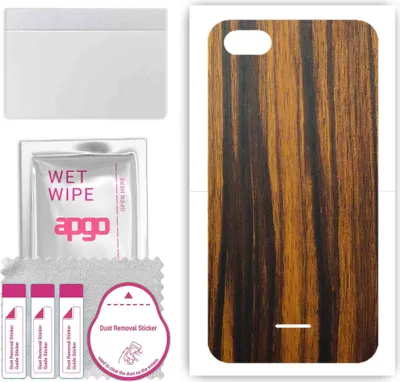Produktbild von apgo Rückseite Schutzfolie, Skin, kompatibel mit Xiaomi Redmi 6A, Hinten Displayschutzfolie aus Vinylfolie, kratzfest, einfache Montage - Tigerwood