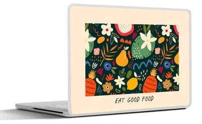 Produktbild von MuchoWow® Laptop Aufkleber Sticker Cover Zitate - Essen - Essen Sie gut - Sprichwörter 32.5x23.5 cm - Sticker für Laptop - Selbstklebend