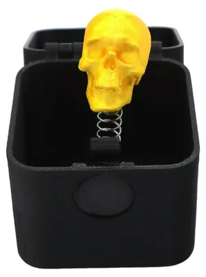 Produktbild von Halloween-Totenkopf-Dekobox mit 3D-Druck: Knallender Totenkopf im Etui, Schreibtischdekoration, Scherzartikel für Freunde, Geschenkidee