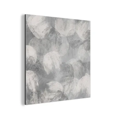 Obrázok produktu pre MuchoWow® Hliníkové obrazy nástenné dekorácie kovový kovový obraz nástenné umenie 50x50 cm abstraktný - farba - sivá - maľba hliníková maľba dibond nástenný obraz - hliníkový obraz - priemyselný