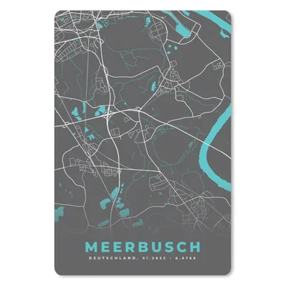 Produktbild von MuchoWow® Mauspad Mousepad Blau - Deutschland - Karte - Stadtplan - Meerbusch 40x60 cm - Mousepads - Maus Mat - Pad - Mausunterlage - Schreibtisch Accesoire