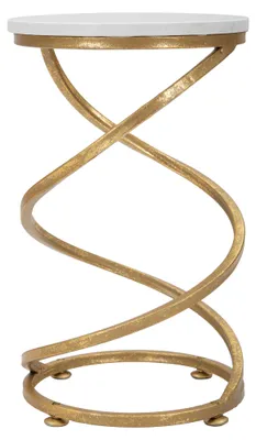 Produktbild von Darigana - Couchtisch, 28x28x48h cm Marmorweiß, Runde Form