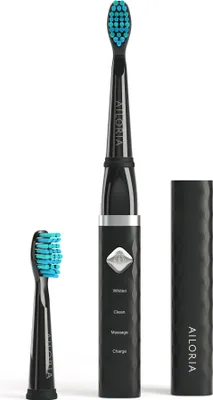 Obrázek produktu pro Ailoria Flash Travel, Dospělý, Sonický, Denní péče, Hloubkové čištění, Masáž, Bělicí, Černá, 40000 pohybů za minutu, 4 x 30 sec