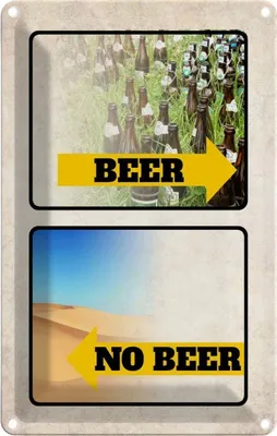 Produktbild von vianmo Blechschild 30x20 cm Alkohol Bild Beer No Beer Bier
