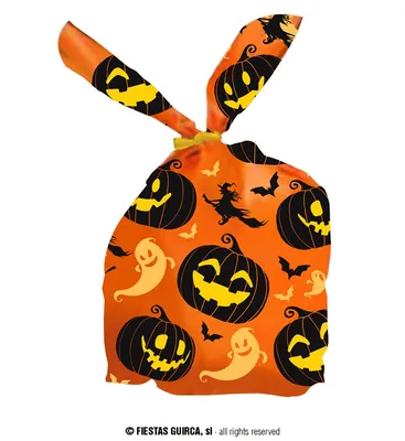Produktbild von Halloween Kürbis Süßigkeitenbeutel 22x13cm