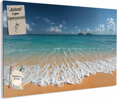 Produktbild von Magnettafel 60x40cm magnetisch & beschreibbar Metall-Board - Wellen am Sandstrand