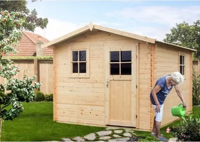 Image de Maison de jardin JACINTHE en bois épicéa 340x340 cm H. 234 cm-Sans terrasse-340 --