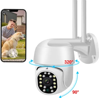 Produktbild von Überwachungskameras, 5G-Dualband-WLAN Überwachungskamera (für Innen/Außen, FHD 1080P Kamera, 320°/90° verstellbar, intelligente Vollfarb-Nachtsicht, Bewegungserkennung, APP, Zwei-Wege-Audio, Ton- und Lichtwarnung, für Babys/Haustiere)