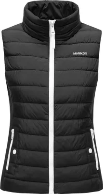 Marikoo Damen Weste Steppweste Bodywarmer Stepp Übergangsjacke Steppjacke Reimii Schwarz Gr. 38 - M