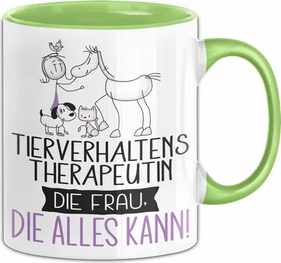 Produktbild von Tierverhaltenstherapeutin Geschenk Tasse Becher Die Frau Die Allen Kann Geschenkidee für eine Tierverhaltenstherapeutin Lustig (Grün)