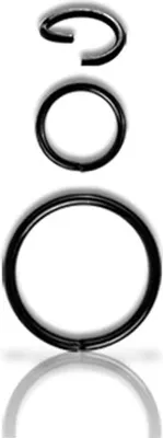 Immagine prodotto di Anello per piercing continuo Blackline in acciaio inox 316L Lip Nose BK-BSR Spessore 0,8 mm - 6,0 millimetri