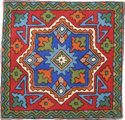 Produktbild von Kelim Kissenhülle `Kaschmir`, Bestickter Kissenbezug, Dekokissen aus Wolle - Muster 27, Rot, 40*40*1 cm, Für Zierkissen, Dekokissen, Sofakissen, Sitzkissen, Orientalisch