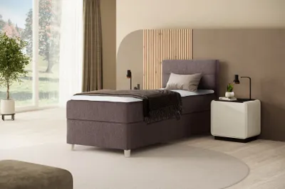 Image de BEAUTYSOFA Armoire-lit élégante DONNA MINI - lit avec matelas à ressorts 100x200cm avec surmatelas lit simple - brun (soro 28)