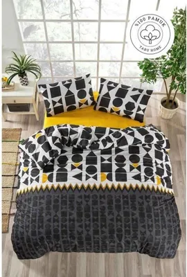 Produktbild von L'Essentiel Linge de Maison, Etnik, Schwarz, Ranforce King-Size-Bettbezug-Set (FR), 100 % BAUMWOLLE RANFORCE, 240 x 220 cm
