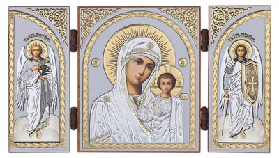 Produktbild von Gottesmutter von Kazan Ikone Triptychon Christlich Holz Altar Ikonografie 16874