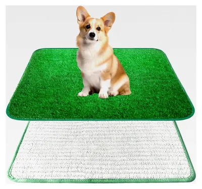Produktbild von 71x46 cm Hundeklo Hundetoilette für Welpen, waschbare Hundetoilette mit Kunstrasen, wiederverwendbare Trainingsunterlage für Balkon und Wohnung