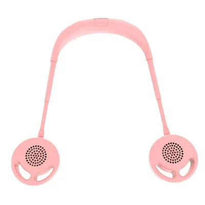 Image de Ventilateur de nuque portable suspendu 720° à rotation libre, rechargeable, pour le bureau à domicile Animaux Voyage Intérieur Extérieur - Rose