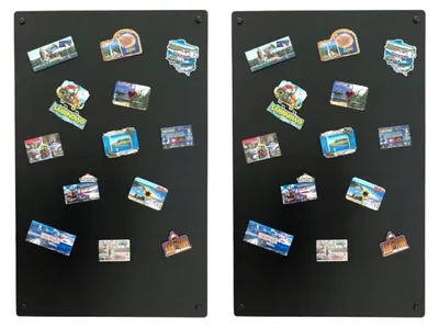 Produktbild von 2x Magnettafel Schwarz 80x50 cm aus Edelstahl Magnetwand Pinnwand  Magnetisch Groß Magnetboard Küche, Büro, Kinderzimmer