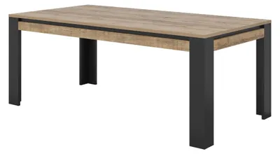 Immagine prodotto di Tavolo da pranzo per 8 persone MEUNIER – Rovere & Nero Opaco, 195×77×100 cm