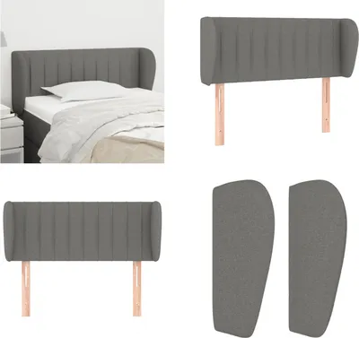 Produktbild von vidaXL Kopfteil mit Ohren Dunkelgrau 83x23x78/88 cm Stoff - Kopfteil - Kopfteile - Bett-Kopfteil - Bettkopfteil
