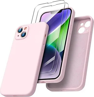 Image de Coque pour Apple iPhone 14 Plus 6,7" Dos en silicone rose 2x verre 9H