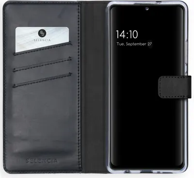 Zdjęcie produktu dla Selencia Etui ze skóry naturalnej na Samsung Galaxy A42 - Czarny