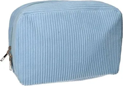 Produktbild von Reisender Toilettenbeutel Rib Stoff Blau 28x17cm