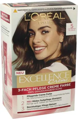Produktbild von L'Oréal Excellence Creme Haarfarbe Nr. 5 - 1 Stück - Leuchtende Farbe und Haarpflege