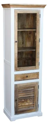 Produktbild von Vitrine 60x195cm 'Nizza' Mango weiß natur
