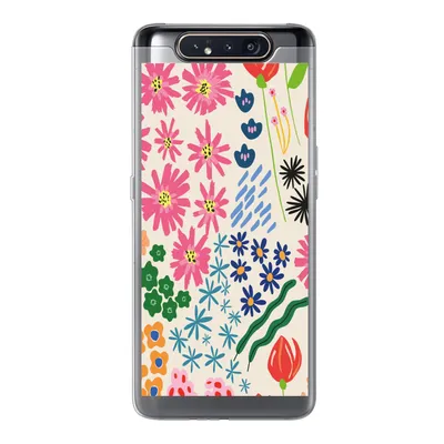 Produktbild von MuchoWow® Handyhülle Schutzhülle Hülle für Samsung Galaxy A80 Blume - Blätter - Feldblumen Silikon Softcase Handy Hülle - Schutzdeckel