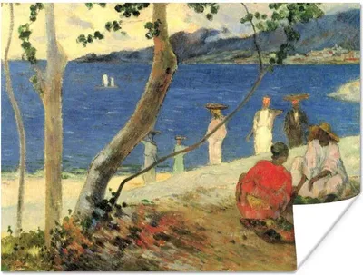 Produktbild von MuchoWow® Poster Am Meer - Gemälde von Paul Gauguin 80x60 cm - Kunst für zu Hause