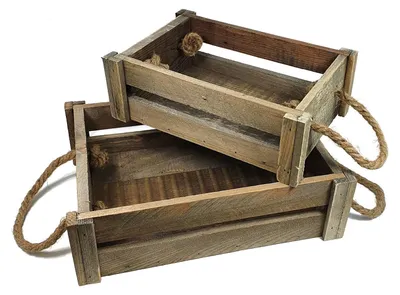 Produktbild von Deko-Holzkisten 2er-Set Dekokiste Holzbox Obstkiste Weinkiste Aufbewahrung Sabby