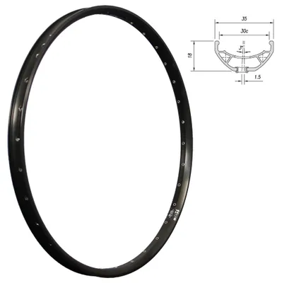 Produktbild von Fahrrad Felge 27,5 Zoll Mach1 Trucky 30 Hohlkammer Disc 32 Loch 584-30 schwarz