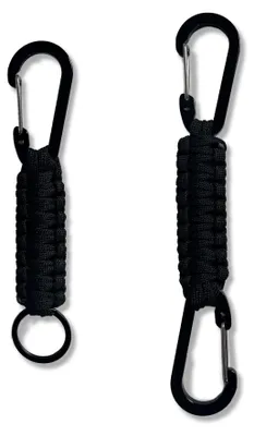 Produktbild von Paracord-Schlüsselanhänger mit Karabinerhaken, multifunktionaler Schlüsselring