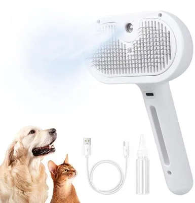 Image de Brosse pour animaux 3-en-1 avec fonction vapeur et antistatique