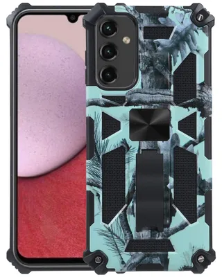 Image de Coque de protection Camouflage Armor pour Samsung Galaxy A14 5G / 4G, turquoise, style militaire