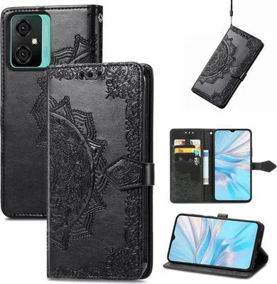 Produktbild von König Design Hülle kompatibel mit Kunstleder Handyhülle - Handy Case Schwarz