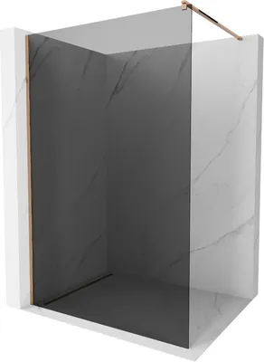 Produktbild von Mexen Kioto Duschwand 140 x 200 cm, Graphit 8 mm, Rosa Gold - 800-140-101-60-40