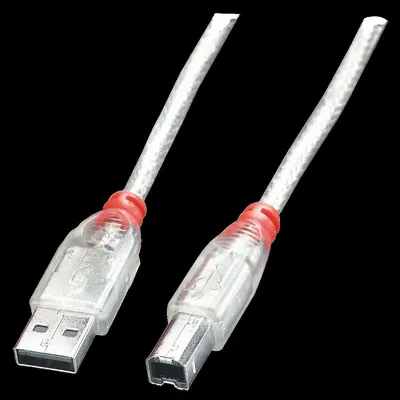 Obrázok produktu pre Lindy 41753 USB kábel USB 2.0 2 m USB A USB B Transparent