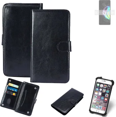 Produktbild von K-S-Trade 360° Hülle kompatibel mit Motorola Edge 20 schwarz Kunstleder Case BookCase WalletCase Kunstlederederhülle Handyhülle, Rundumschutz