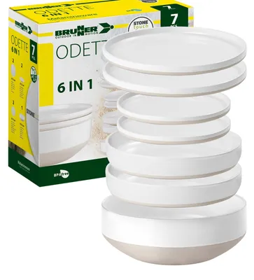 Produktbild von BRUNNER Camping Geschirr Set 4 Personen | Anti-Slip | 6in1 ODETTE, 7-tlg.